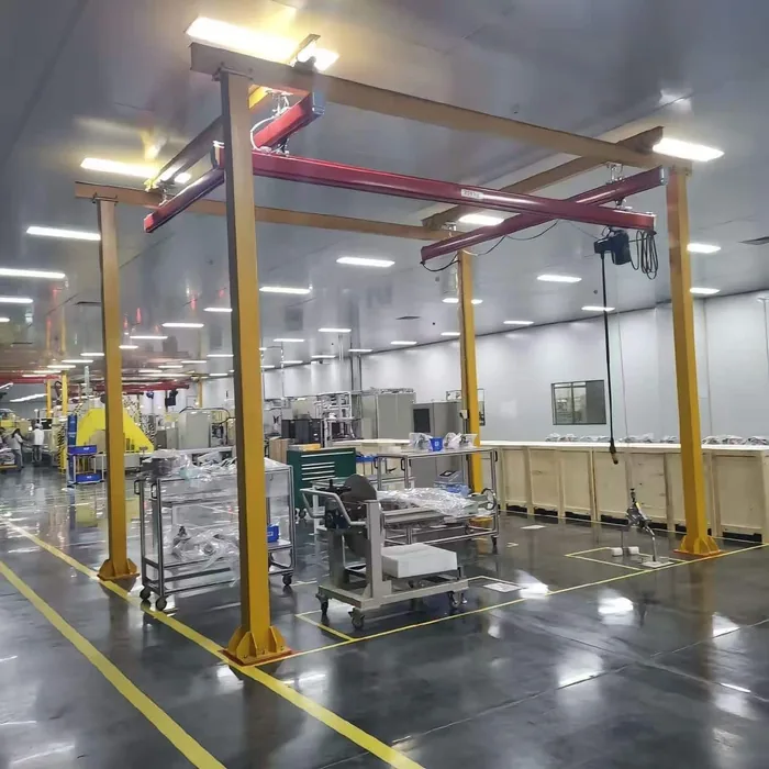 Free-standing KBK light crane system over a workstation
