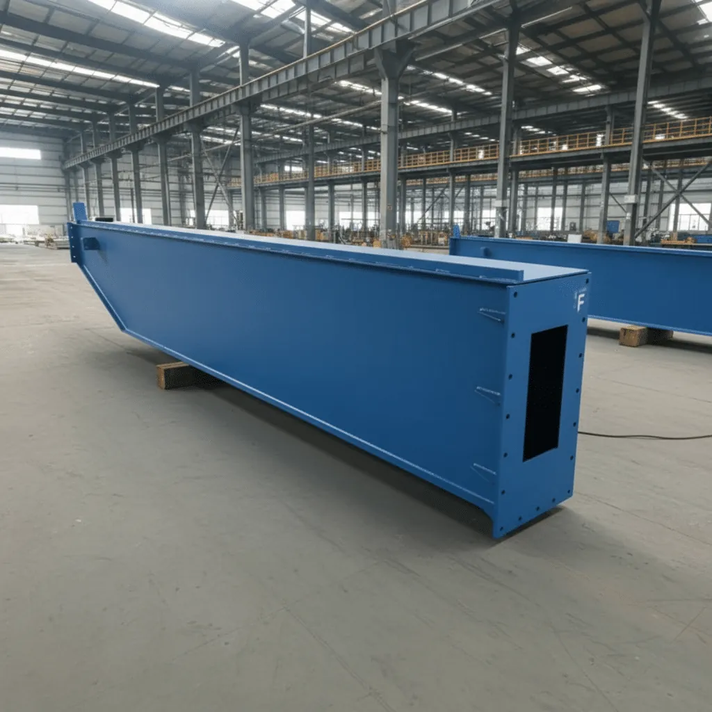 Box girder for a single girder overhead crane on the shop floor