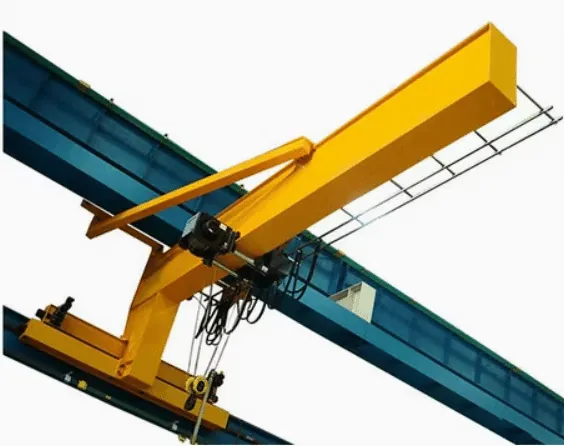 Wall travelling jib crane running on runway beams